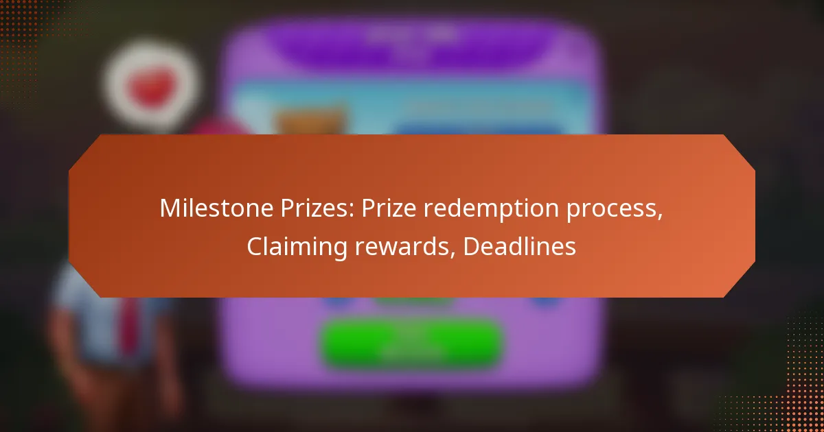 Milestone Prizes: Prize redemption process, Claiming rewards, Deadlines