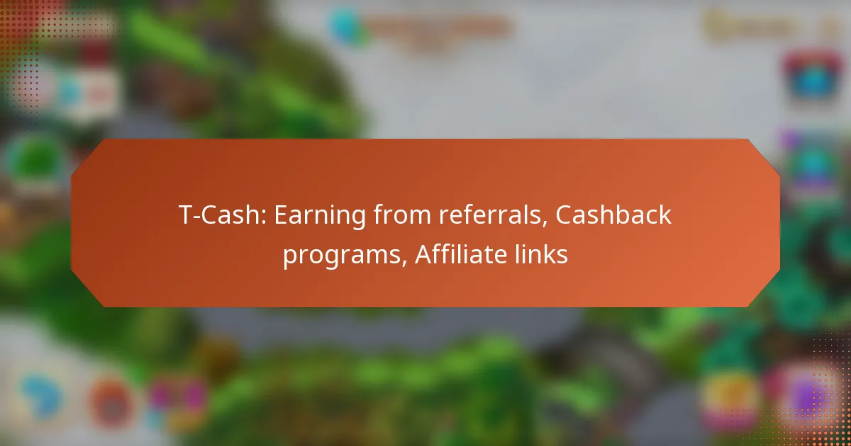 T-Cash: Earning from referrals, Cashback programs, Affiliate links