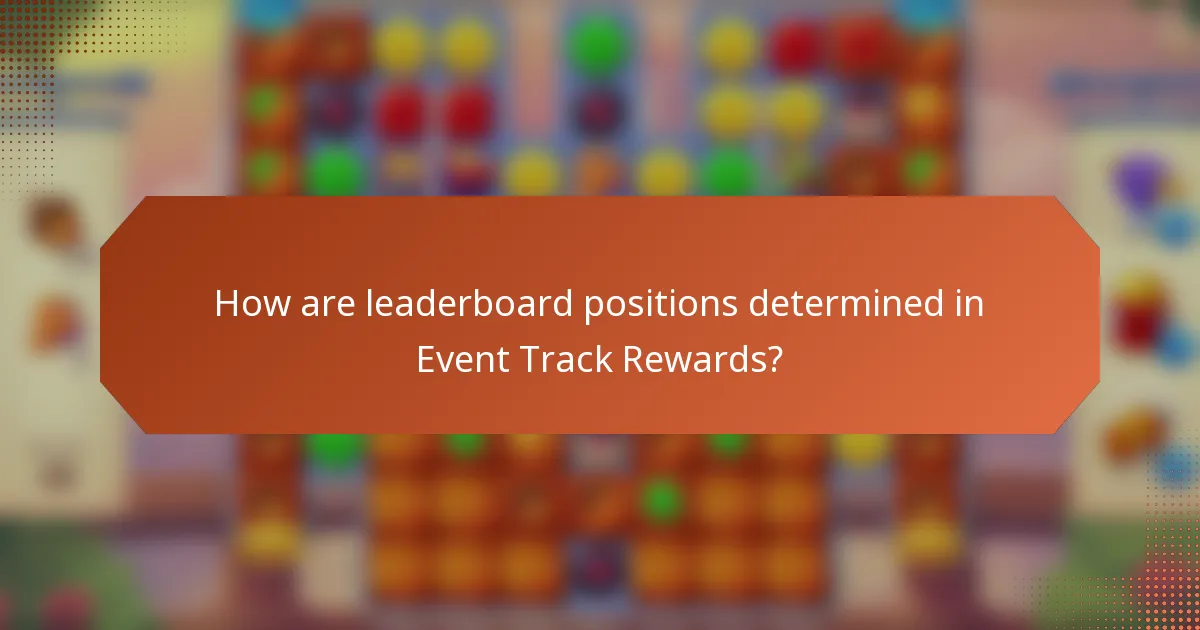 How are leaderboard positions determined in Event Track Rewards?
