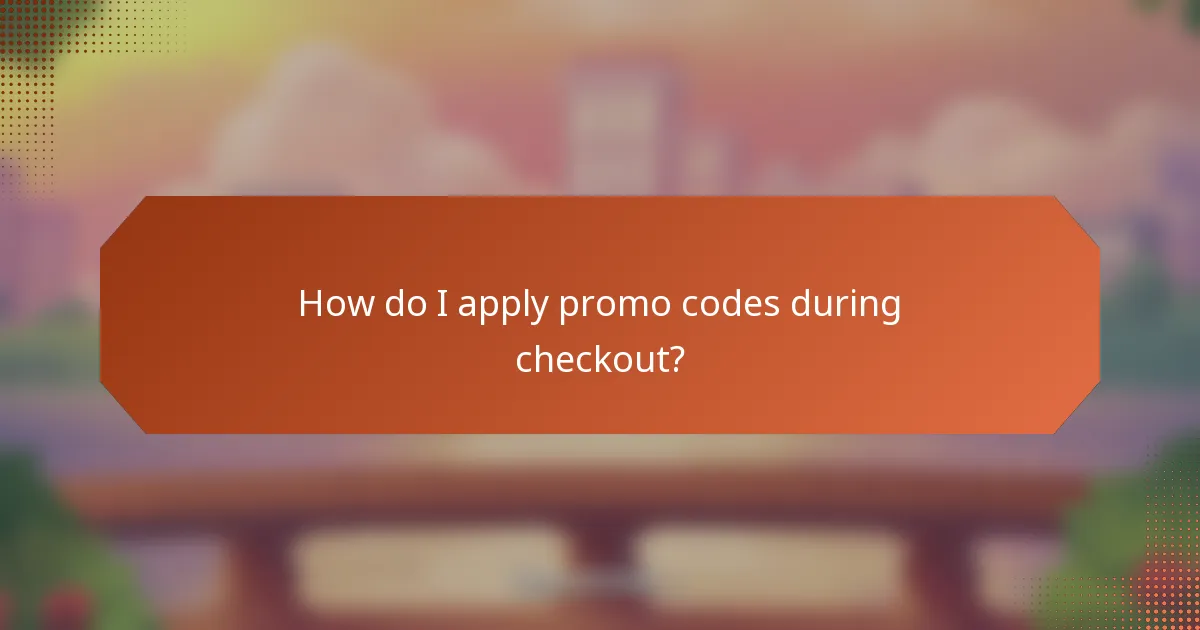 How do I apply promo codes during checkout?