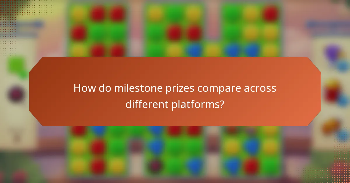 How do milestone prizes compare across different platforms?
