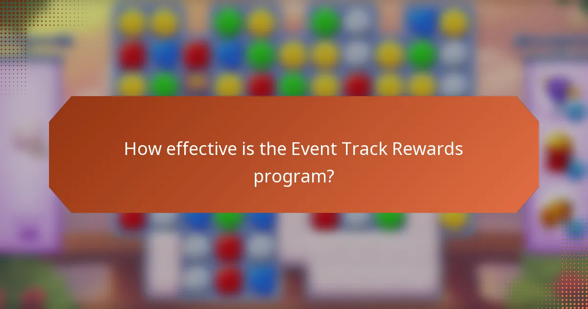 How effective is the Event Track Rewards program?
