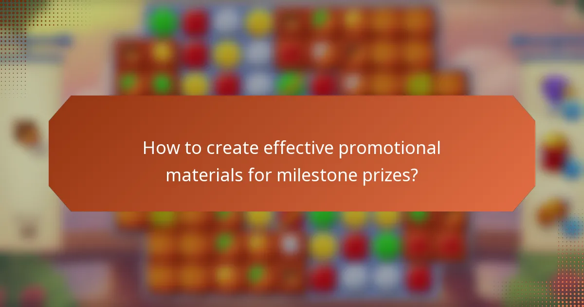 How to create effective promotional materials for milestone prizes?