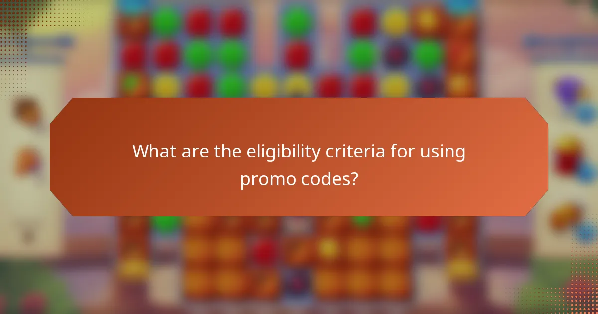 What are the eligibility criteria for using promo codes?
