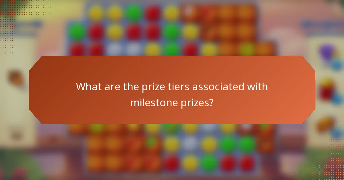 What are the prize tiers associated with milestone prizes?