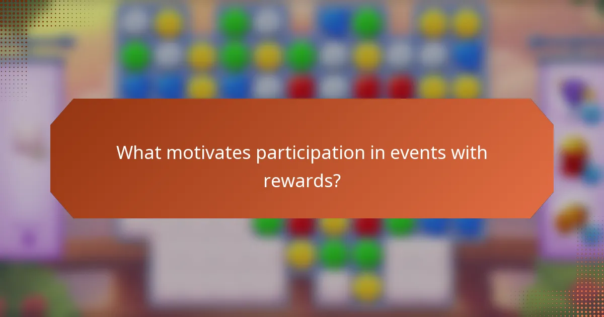 What motivates participation in events with rewards?