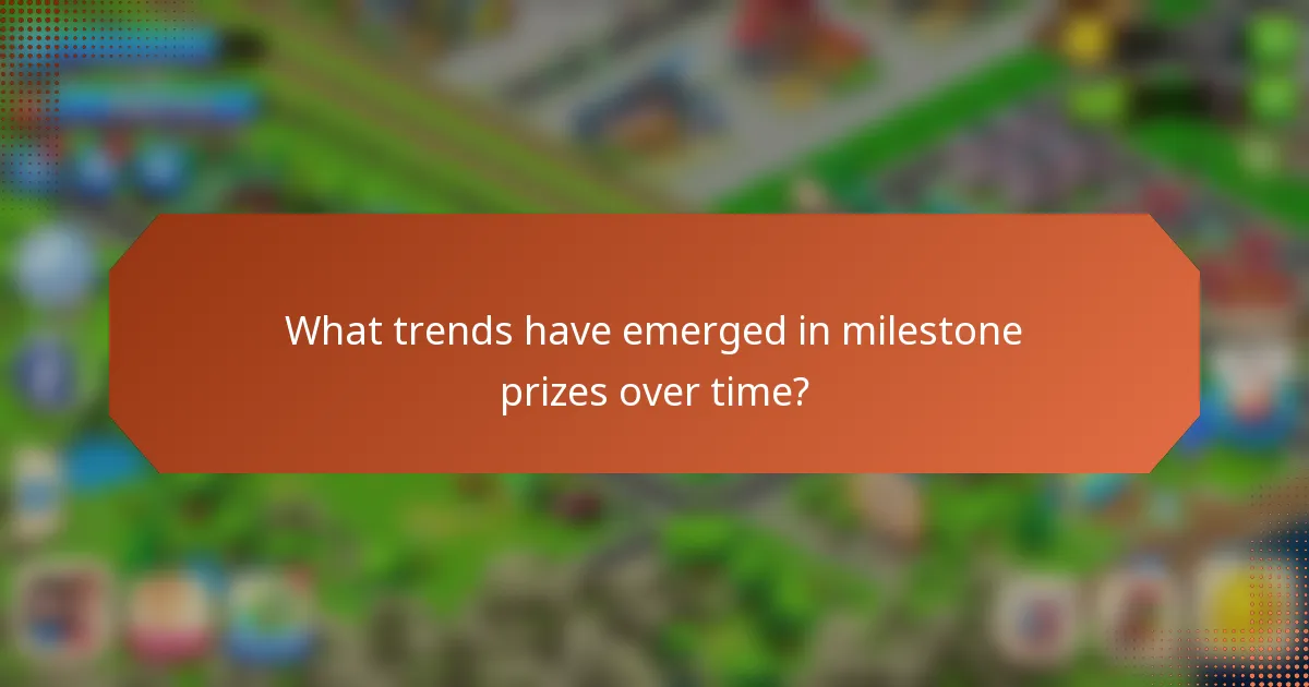 What trends have emerged in milestone prizes over time?